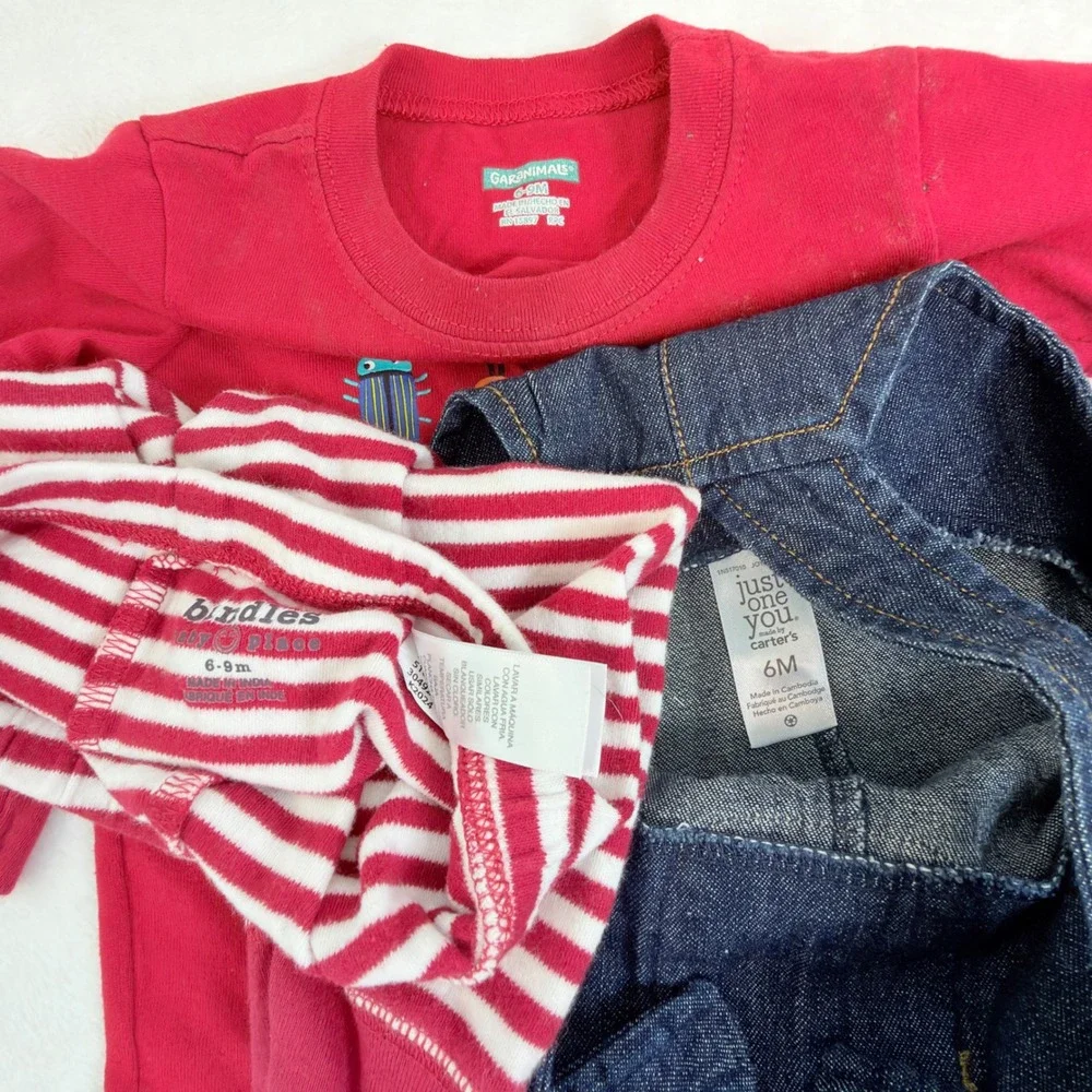 Mixed Brand Baby Boy Clothing Lot 6-9M Multicolor 13 Outfits Sleepers Set